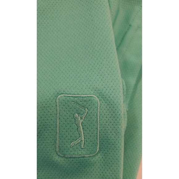 PGA TOUR‎ Airflux Men's Golf Polo Shirt Teal Green Size Large Breathable - Picture 3 of 9